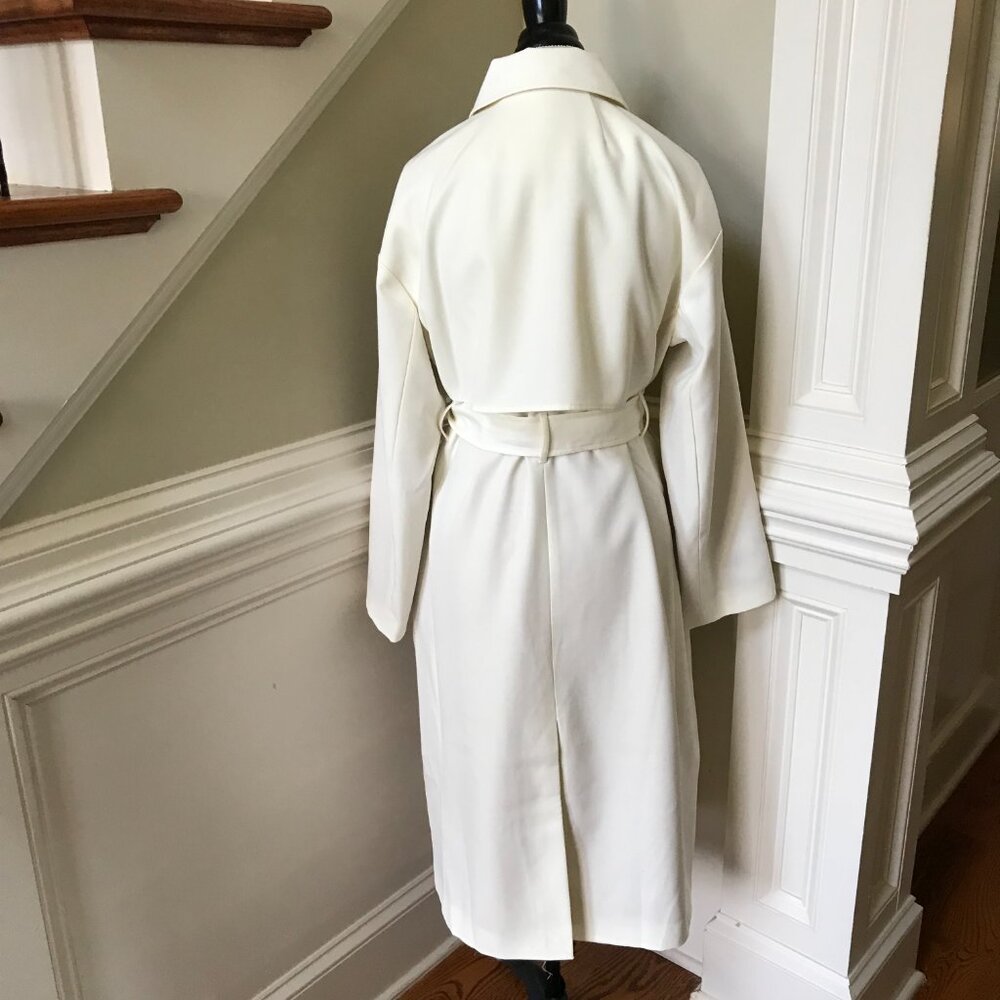 NWT JCREW Wool Trench Coat Womens 4 Cream Ivory Double Breasted CN067 Lined *** - Picture 11 of 13